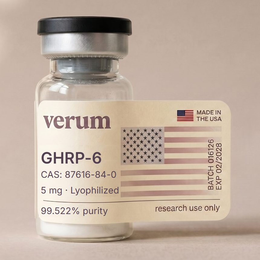 Verum GHRP-6 research peptide vial