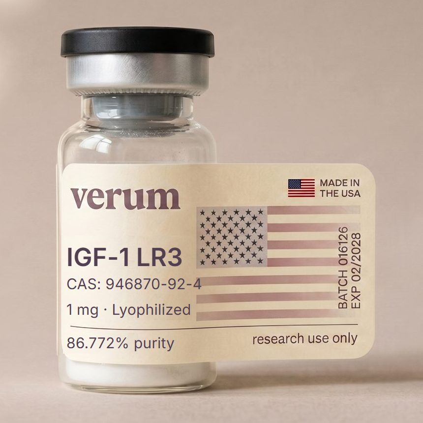 Verum IGF-1 LR3 research peptide vial