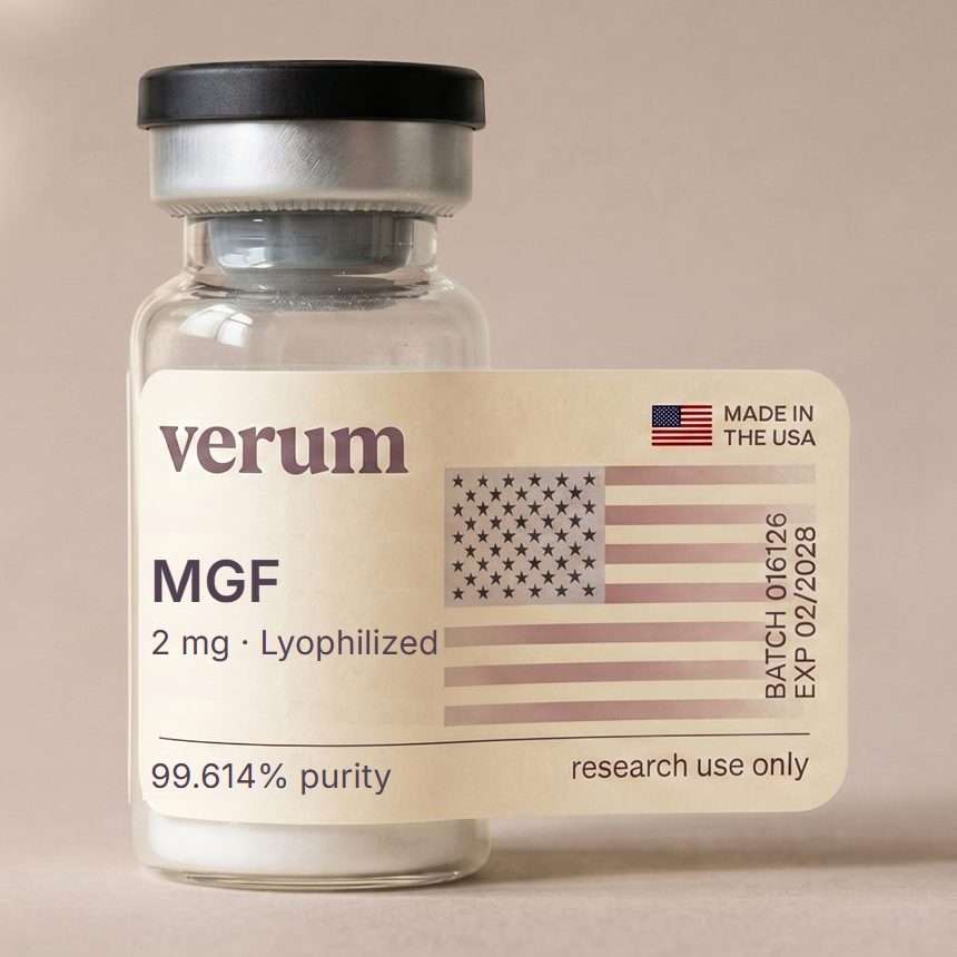 Verum MGF research peptide vial