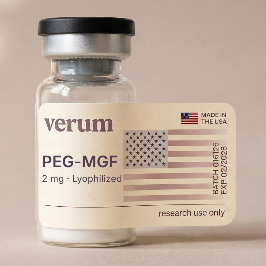 Verum PEG-MGF research peptide vial