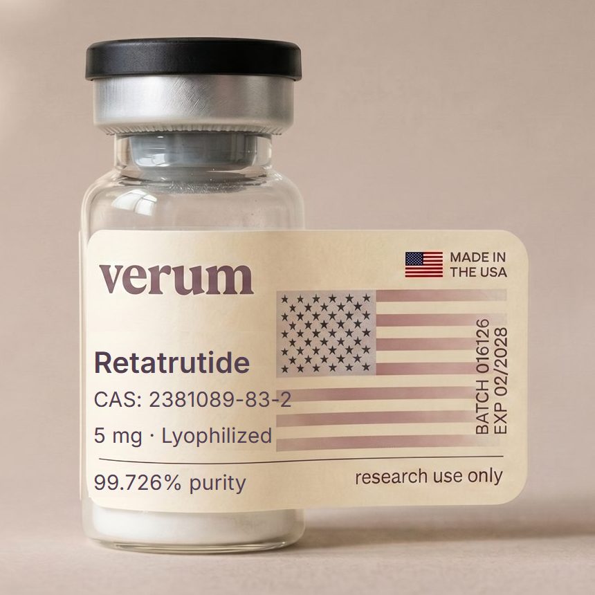 Verum Retatrutide research peptide vial