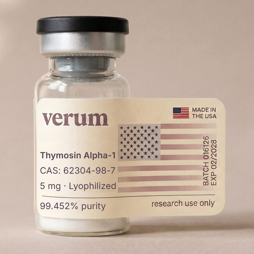 Verum Thymosin Alpha-1 research peptide vial